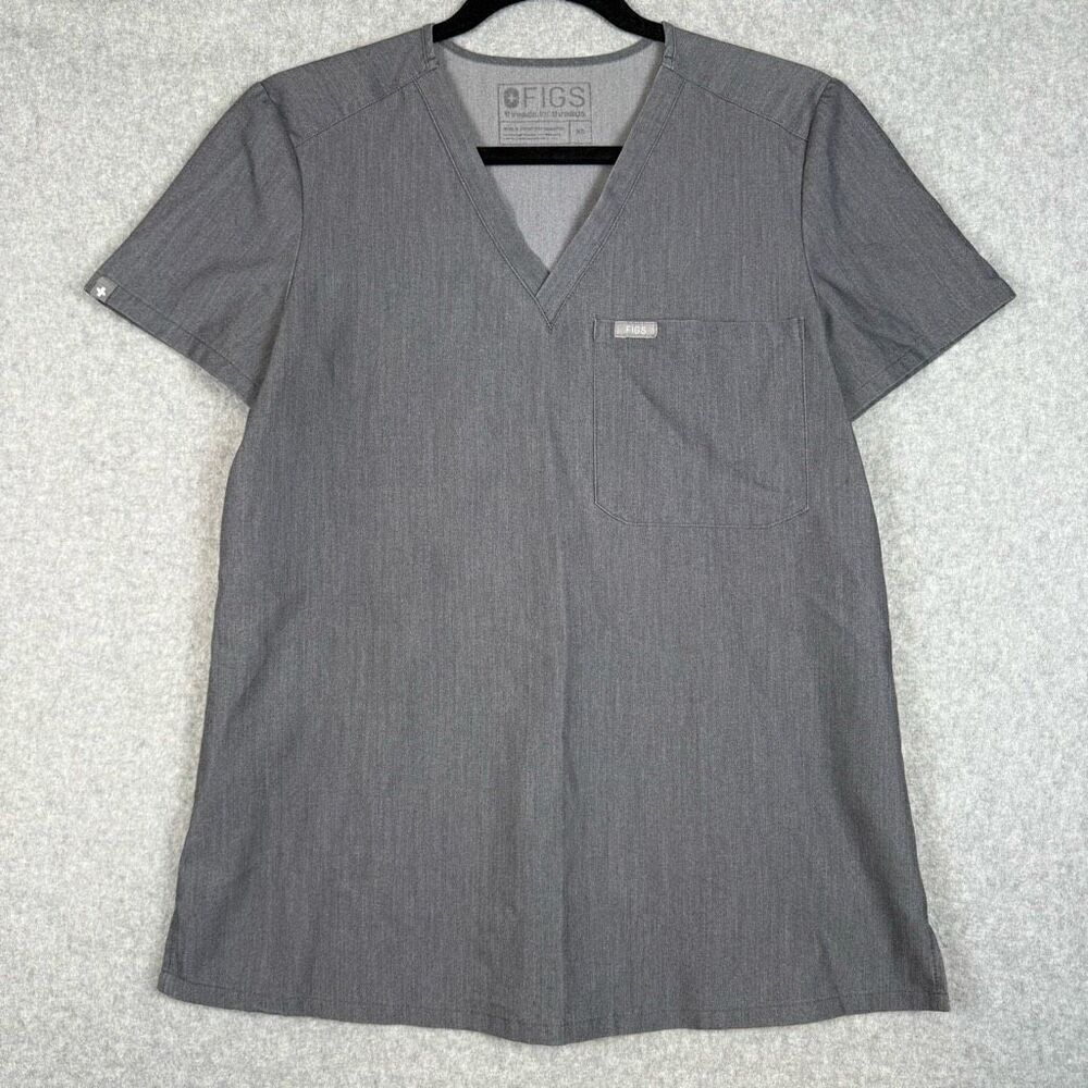 Figs technical collection scrub topβv neck womens XS heathered gray healthcare n